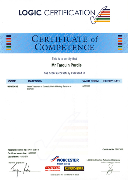 certificated by worcester bosch group